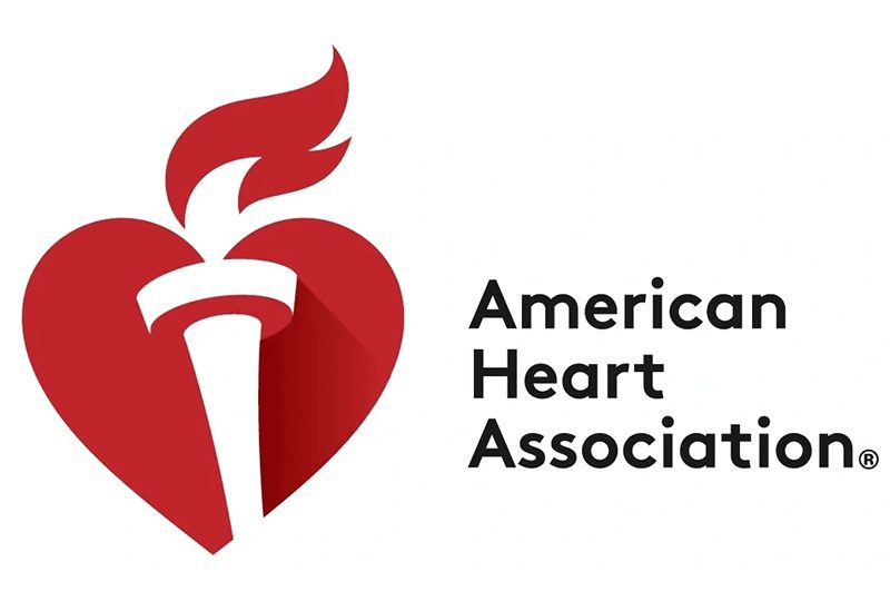 American Heart Association logo with red heart.