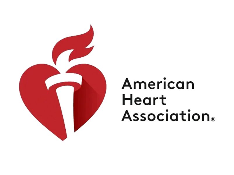 American Heart Association logo with heart symbol.