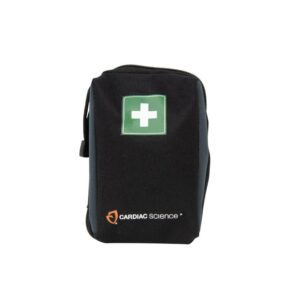 First aid kit with green cross symbol.