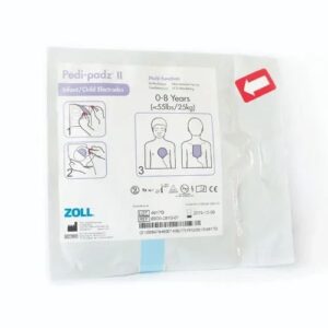 Pediatric defibrillator electrode pads packaging.